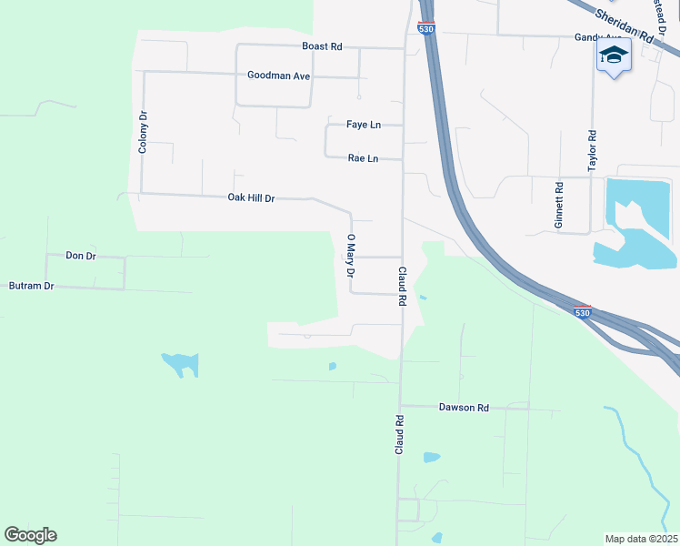 map of restaurants, bars, coffee shops, grocery stores, and more near 2402 O Mary Drive in White Hall
