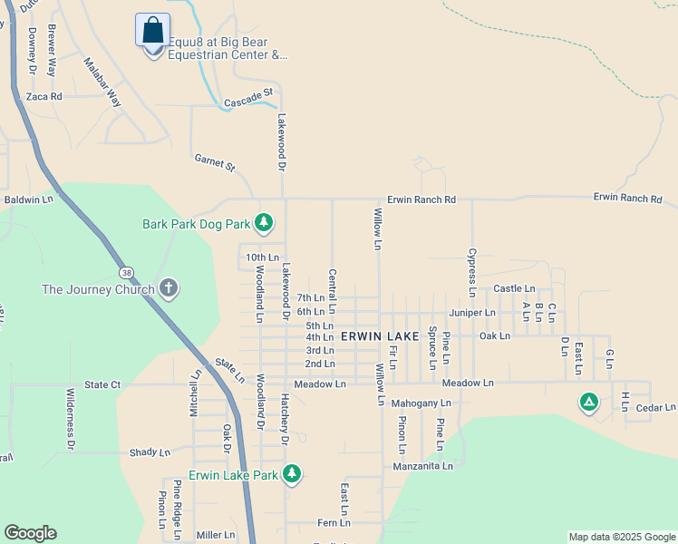 map of restaurants, bars, coffee shops, grocery stores, and more near 752 Central Lane in Big Bear