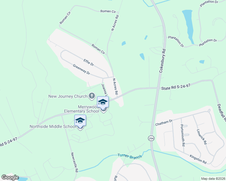 map of restaurants, bars, coffee shops, grocery stores, and more near 41 North Acres Road in Greenwood