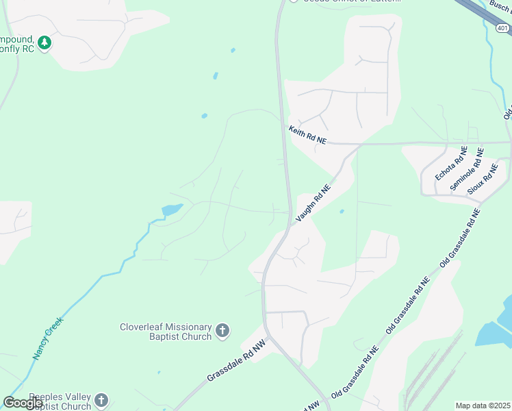 map of restaurants, bars, coffee shops, grocery stores, and more near 18 Mountainbrook Drive in Cartersville