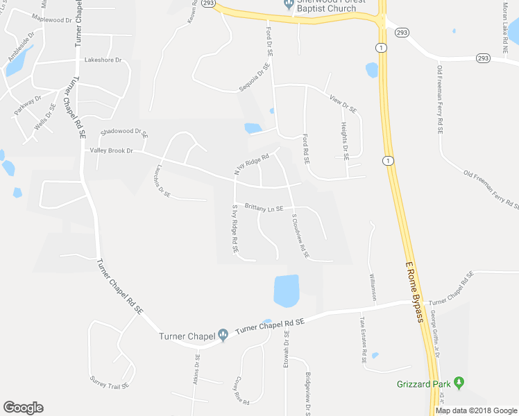 map of restaurants, bars, coffee shops, grocery stores, and more near 7 Brittany Lane Southeast in Rome