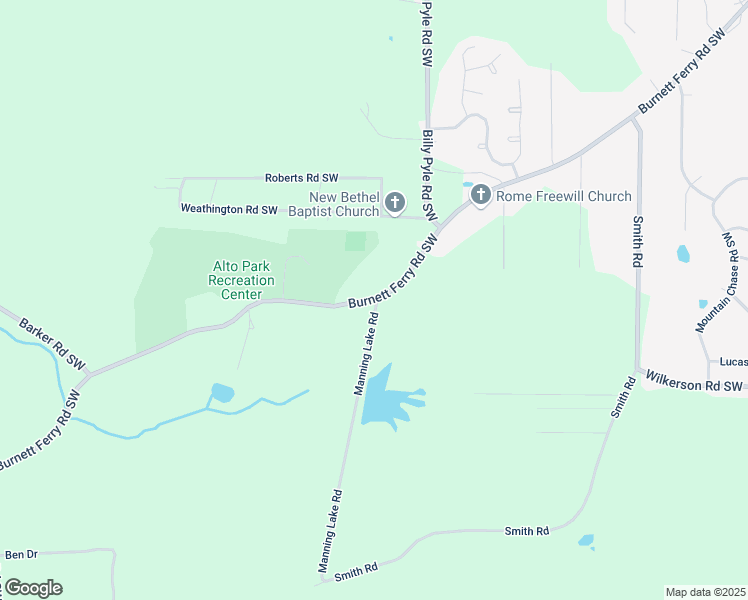 map of restaurants, bars, coffee shops, grocery stores, and more near 0 Manning Lake Road in Rome