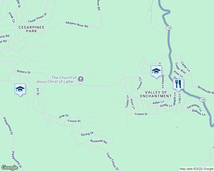 map of restaurants, bars, coffee shops, grocery stores, and more near in Crestline