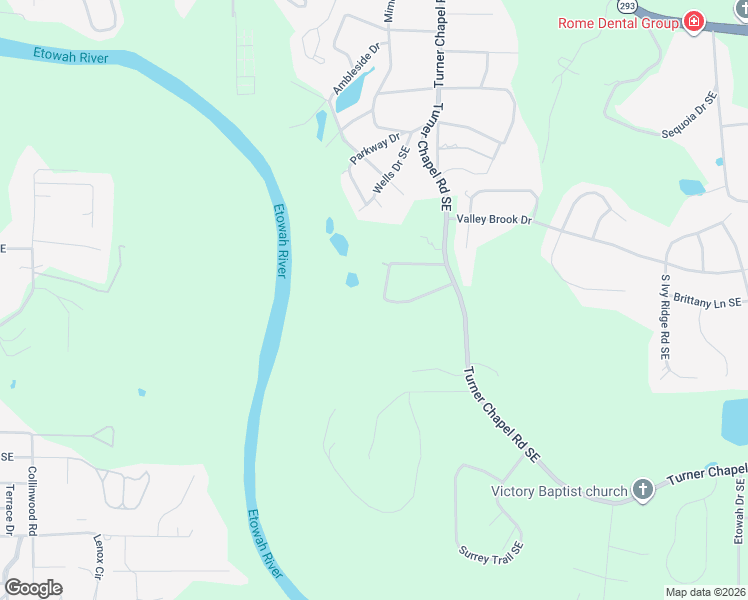map of restaurants, bars, coffee shops, grocery stores, and more near 24 Maplewood Square Southeast in Rome