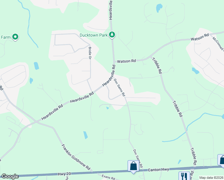 map of restaurants, bars, coffee shops, grocery stores, and more near 5000 Deerfield Drive in Cumming