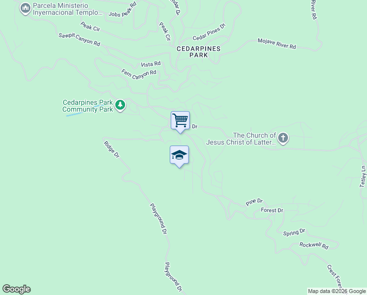 map of restaurants, bars, coffee shops, grocery stores, and more near 319 Triangle Nook Road in Crestline