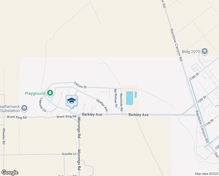 map of restaurants, bars, coffee shops, grocery stores, and more near Falcon Street in Twentynine Palms