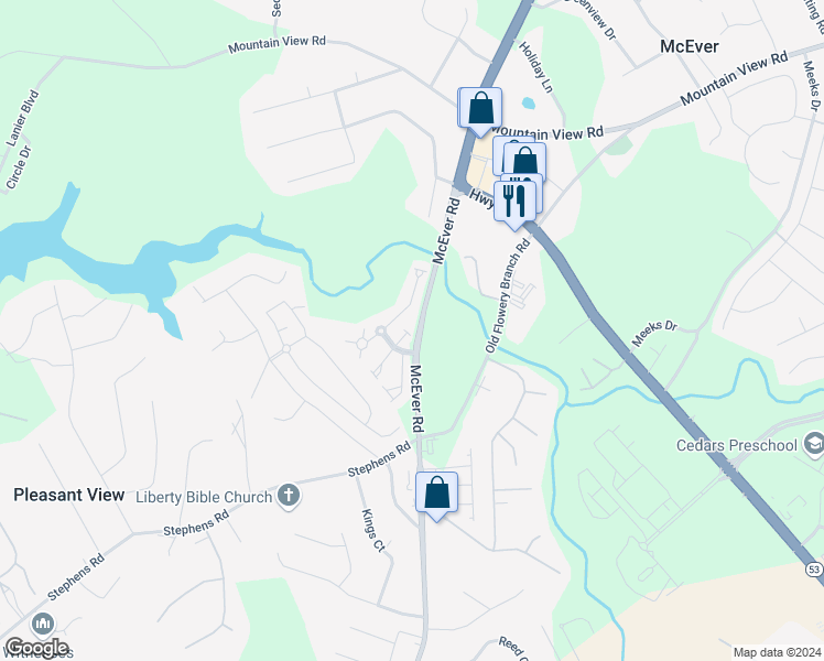 map of restaurants, bars, coffee shops, grocery stores, and more near 4521 Yellow Sash Court in Oakwood