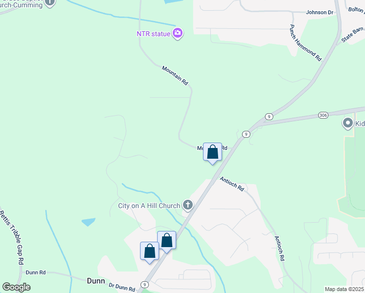 map of restaurants, bars, coffee shops, grocery stores, and more near 2035 Mountain Road in Cumming