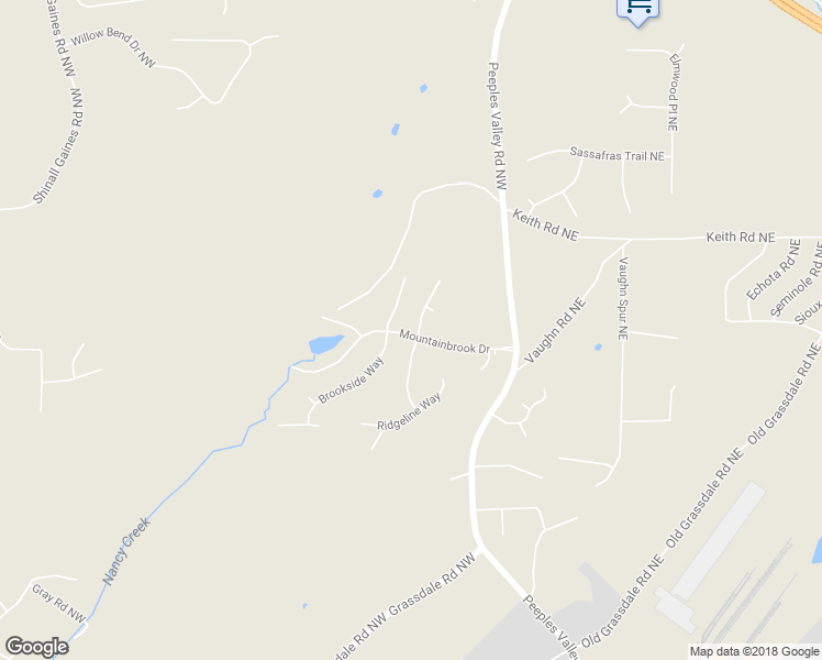 map of restaurants, bars, coffee shops, grocery stores, and more near 28 Mountainbrook Drive in Cartersville