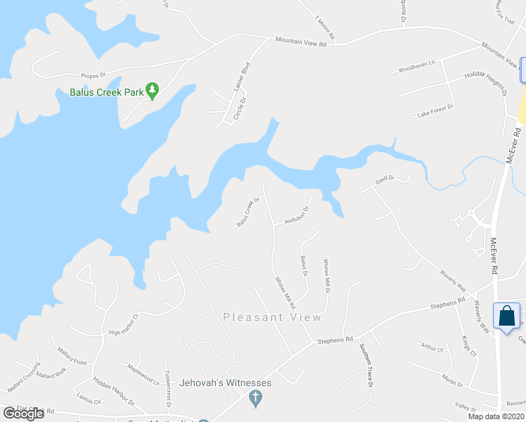 map of restaurants, bars, coffee shops, grocery stores, and more near 5115 Whites Mill Road in Gainesville