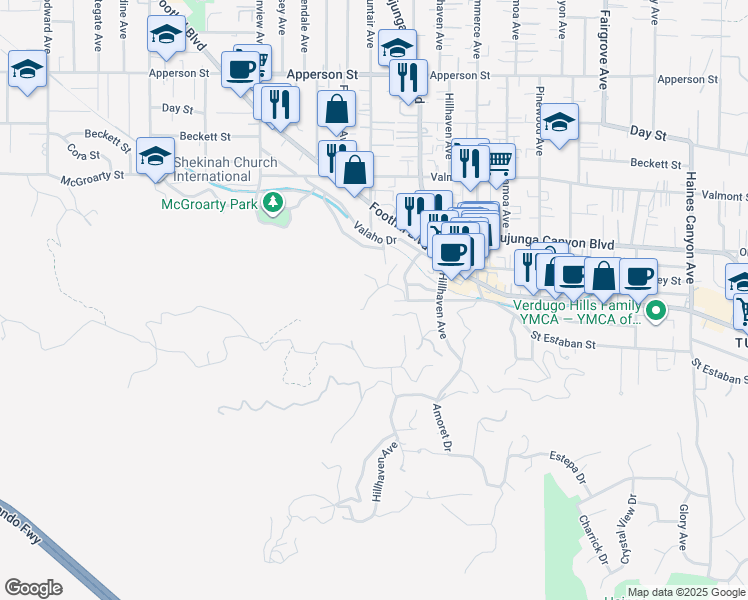 map of restaurants, bars, coffee shops, grocery stores, and more near 9828 Redmont Avenue in Los Angeles