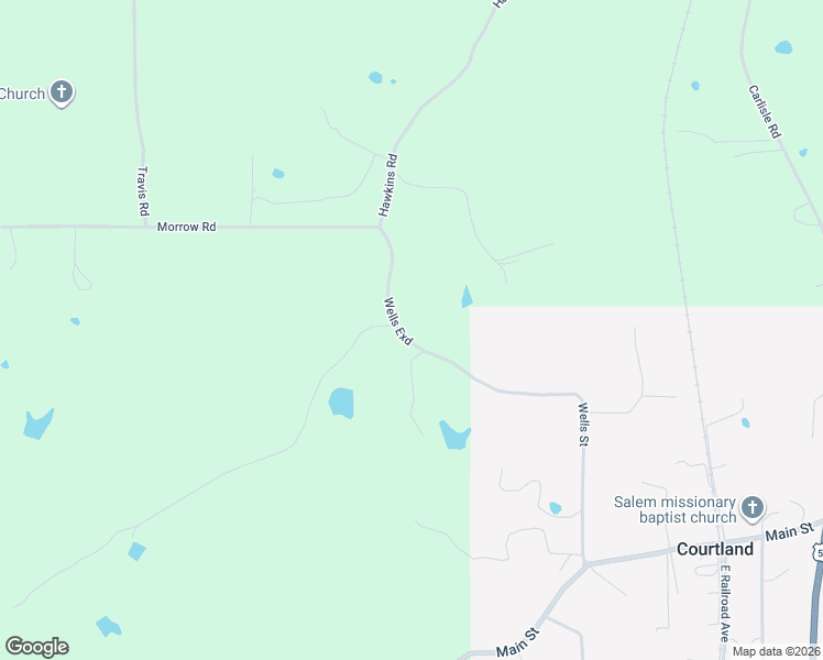 map of restaurants, bars, coffee shops, grocery stores, and more near 808 Wells Exd in Courtland