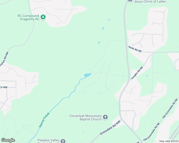 map of restaurants, bars, coffee shops, grocery stores, and more near 15 Lakeside Way in Cartersville