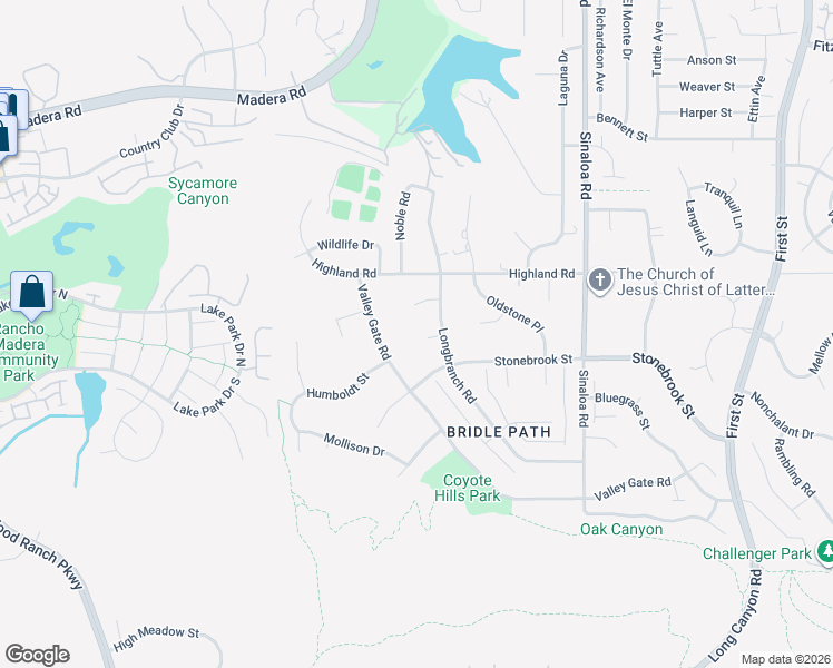 map of restaurants, bars, coffee shops, grocery stores, and more near 209 Rangely Court in Simi Valley