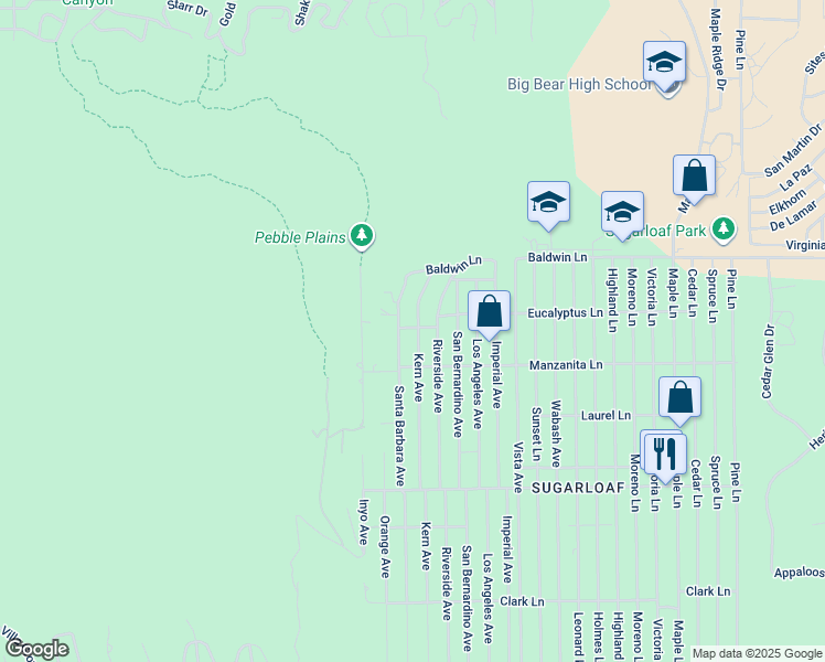 map of restaurants, bars, coffee shops, grocery stores, and more near 228 Kern Avenue in Sugarloaf