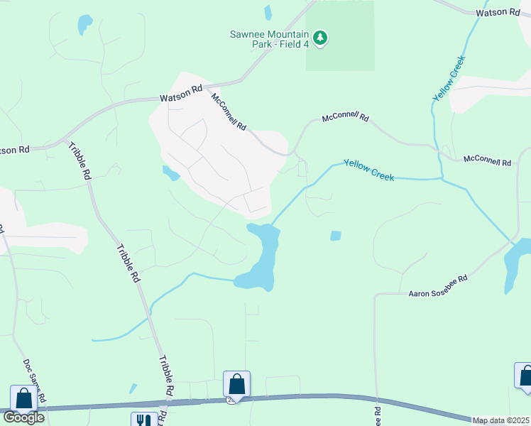 map of restaurants, bars, coffee shops, grocery stores, and more near 4380 Serenity Lake Dr in Cumming