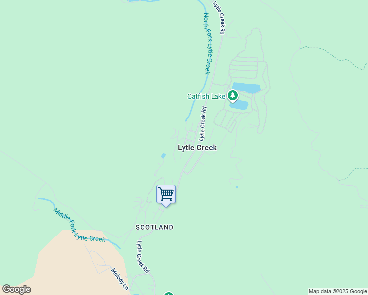map of restaurants, bars, coffee shops, grocery stores, and more near Glenn Way in Lytle Creek
