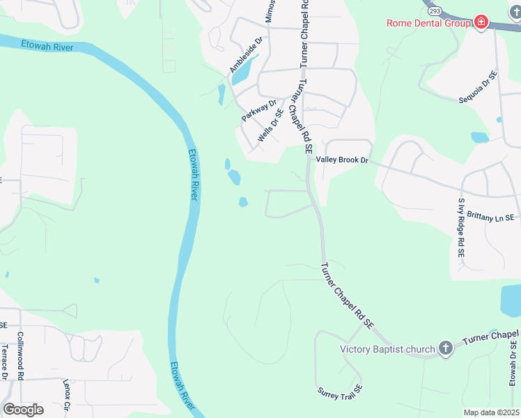 map of restaurants, bars, coffee shops, grocery stores, and more near 24 Maplewood Square Southeast in Rome