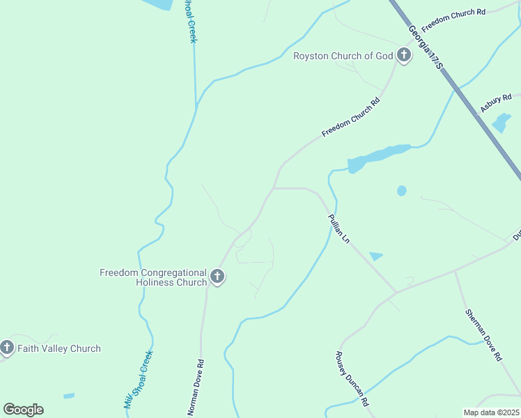 map of restaurants, bars, coffee shops, grocery stores, and more near 850 Freedom Church Road in Royston