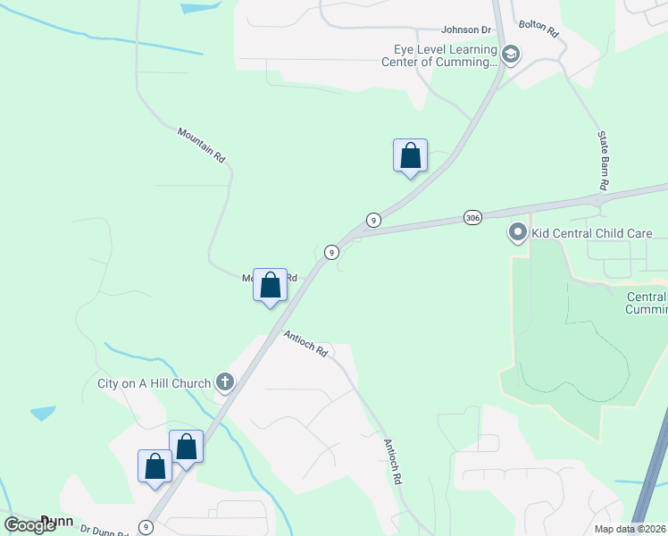 map of restaurants, bars, coffee shops, grocery stores, and more near 1970 Dahlonega Highway in Cumming