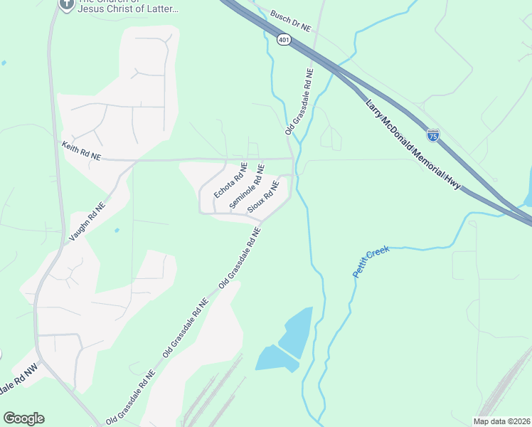 map of restaurants, bars, coffee shops, grocery stores, and more near 457 Old Grassdale Road Northeast in Cartersville
