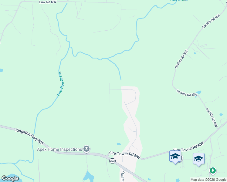 map of restaurants, bars, coffee shops, grocery stores, and more near 43 Akin Way in Cartersville