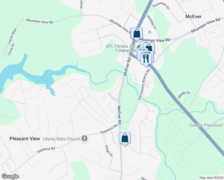 map of restaurants, bars, coffee shops, grocery stores, and more near 4713 Autumn Rose Trail in Oakwood