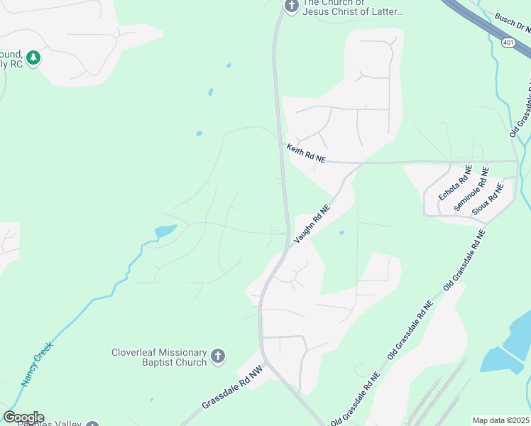 map of restaurants, bars, coffee shops, grocery stores, and more near 18 Mountainbrook Drive in Cartersville