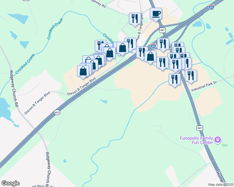 map of restaurants, bars, coffee shops, grocery stores, and more near 840 Haggard Road in Commerce