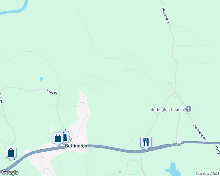 map of restaurants, bars, coffee shops, grocery stores, and more near 114 Hardwood Lane in Canton