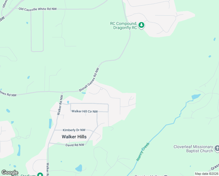 map of restaurants, bars, coffee shops, grocery stores, and more near 21 Ivy Chase Way in Cartersville