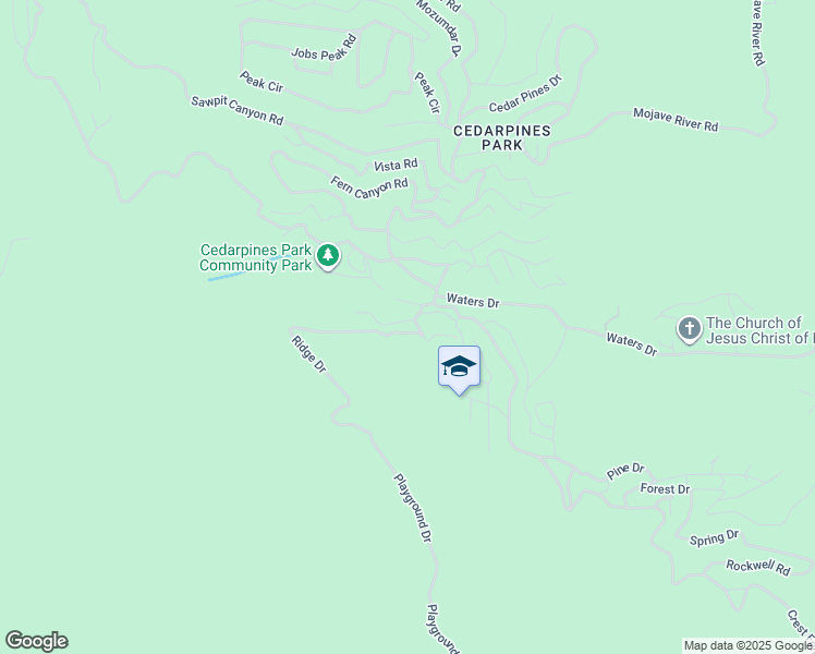 map of restaurants, bars, coffee shops, grocery stores, and more near 21803 Plunge Road in Crestline