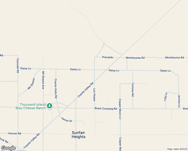 map of restaurants, bars, coffee shops, grocery stores, and more near Sunflower Road in Joshua Tree