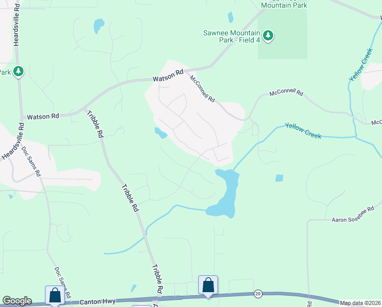 map of restaurants, bars, coffee shops, grocery stores, and more near 4070 Starwood Drive in Cumming