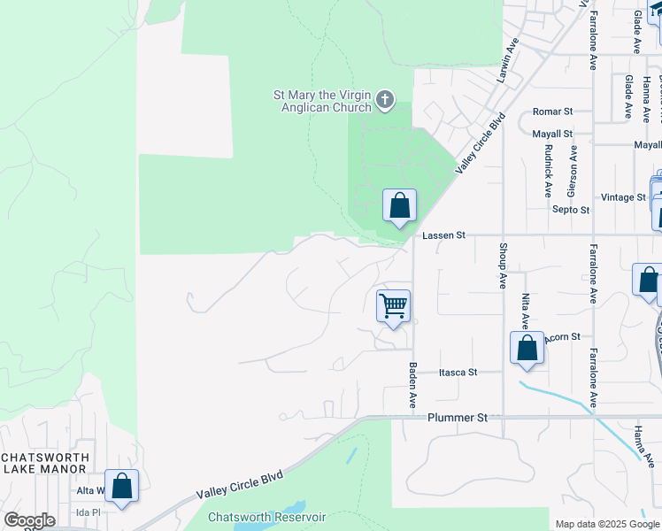map of restaurants, bars, coffee shops, grocery stores, and more near 22740 Dale Court in Los Angeles