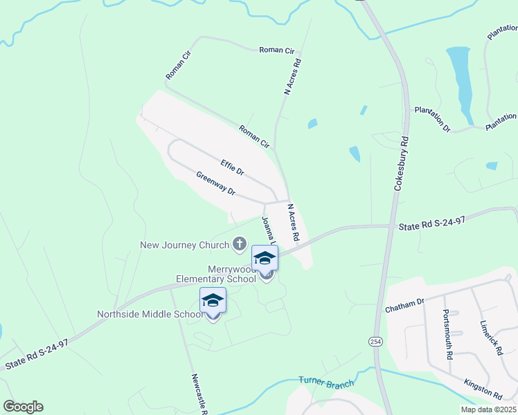 map of restaurants, bars, coffee shops, grocery stores, and more near 105 Effie Drive in Greenwood
