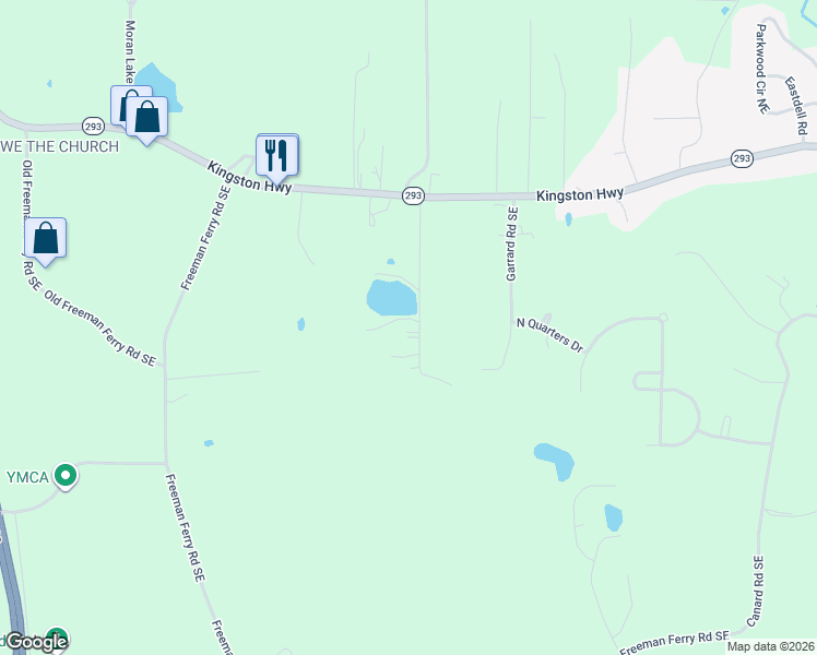 map of restaurants, bars, coffee shops, grocery stores, and more near 105 Beard Lake Road Southeast in Rome