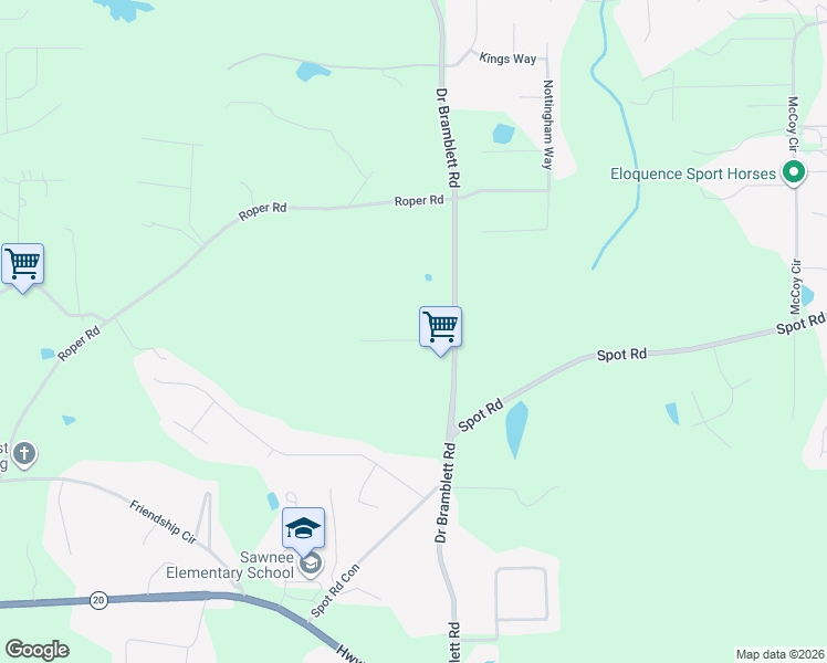 map of restaurants, bars, coffee shops, grocery stores, and more near 1940 Tomahawk Lane in Cumming