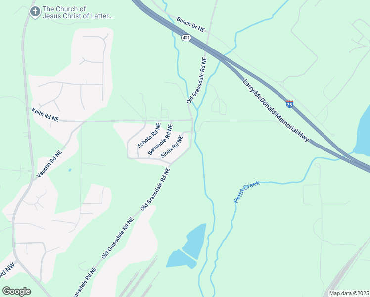 map of restaurants, bars, coffee shops, grocery stores, and more near 471 Old Grassdale Road Northeast in Cartersville