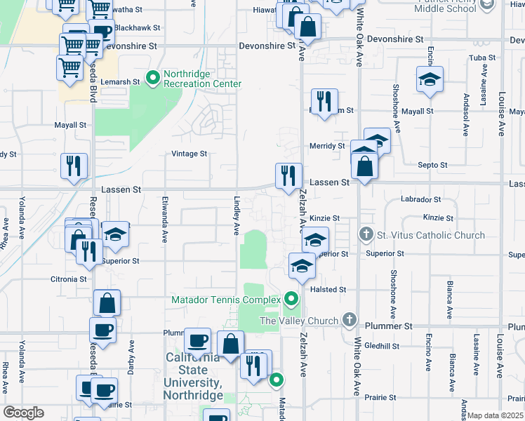 map of restaurants, bars, coffee shops, grocery stores, and more near in Los Angeles