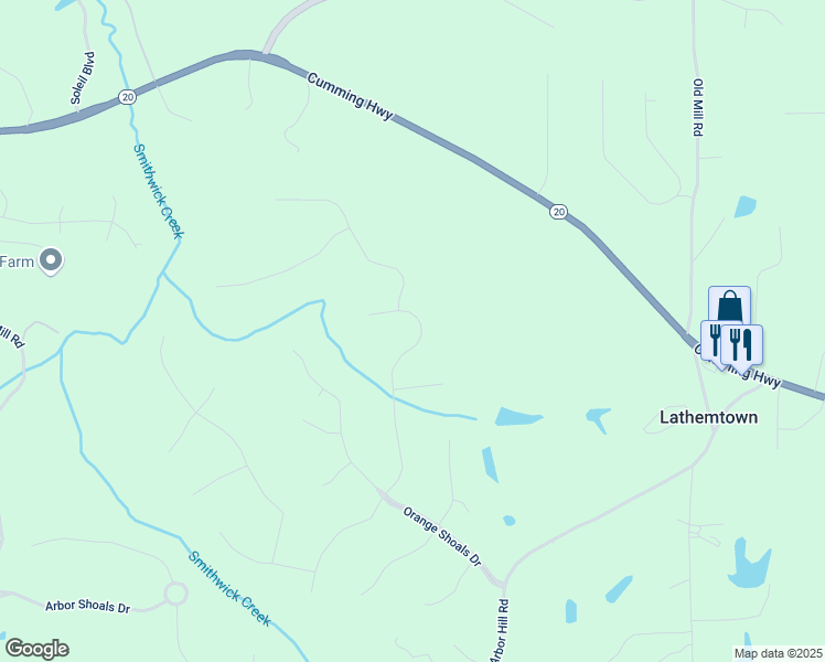 map of restaurants, bars, coffee shops, grocery stores, and more near 529 Wintergreen Way in Canton