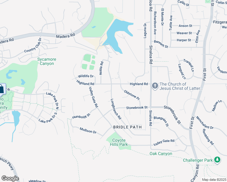 map of restaurants, bars, coffee shops, grocery stores, and more near 552 Longbranch Road in Simi Valley