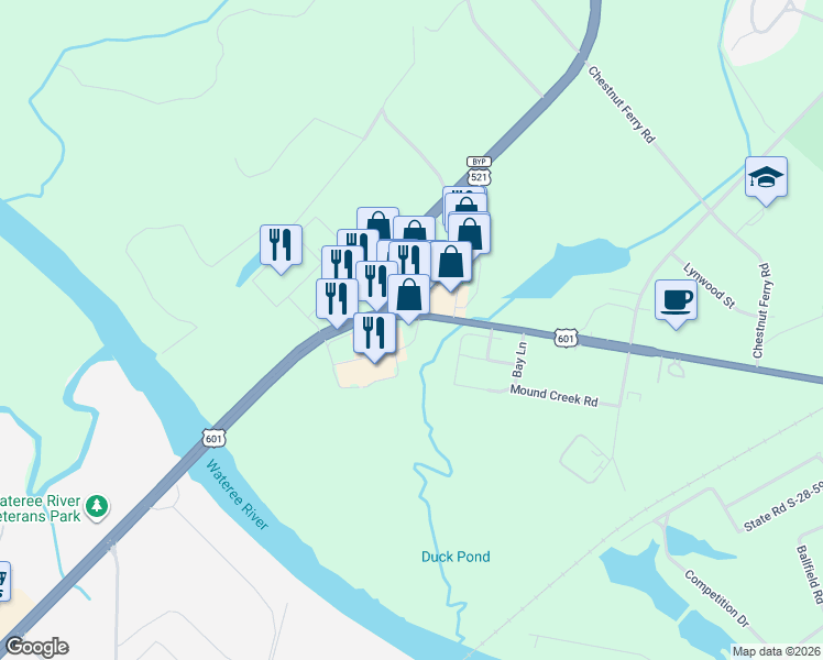map of restaurants, bars, coffee shops, grocery stores, and more near 2195 West Dekalb Street in Camden