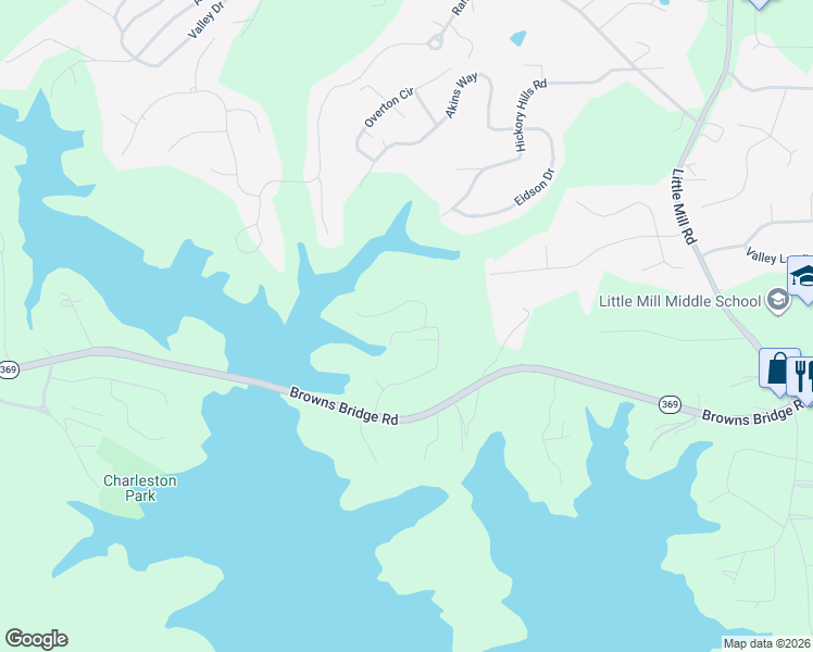 map of restaurants, bars, coffee shops, grocery stores, and more near 6335 Reives Road in Cumming
