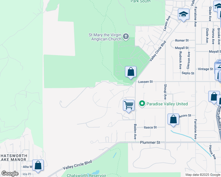 map of restaurants, bars, coffee shops, grocery stores, and more near 22755 Dale Court in Los Angeles