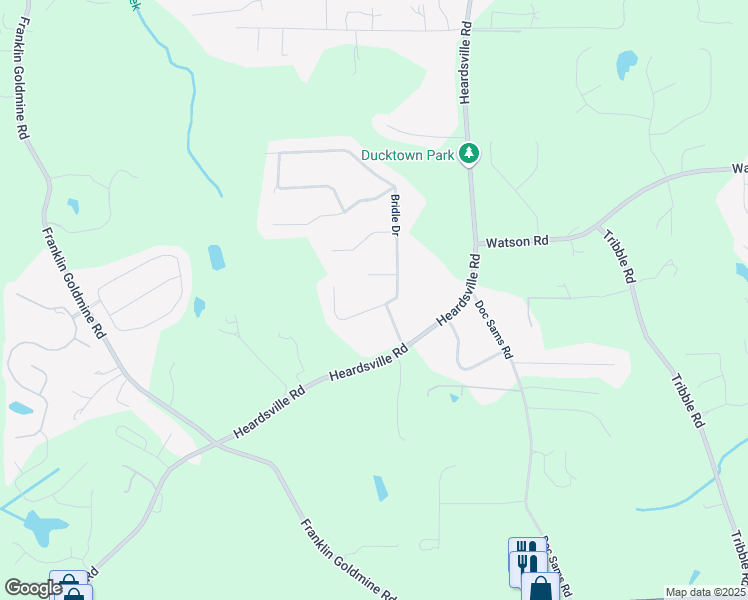 map of restaurants, bars, coffee shops, grocery stores, and more near 5485 Bridle Drive in Cumming