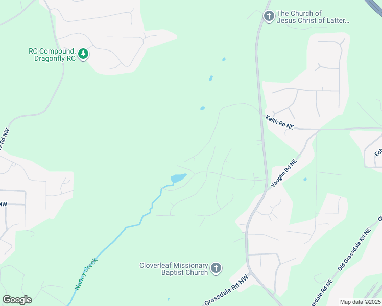 map of restaurants, bars, coffee shops, grocery stores, and more near 210 Camp Sunrise Road Northwest in Cartersville