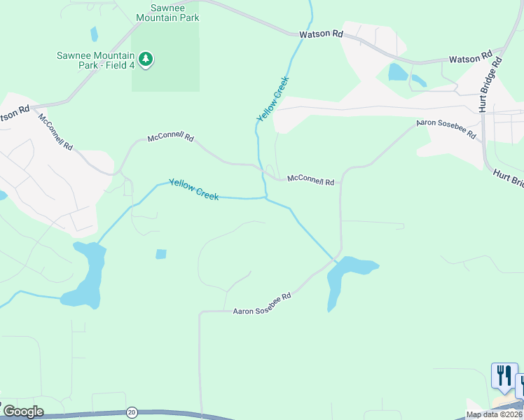 map of restaurants, bars, coffee shops, grocery stores, and more near 4005 Fouts Drive in Cumming