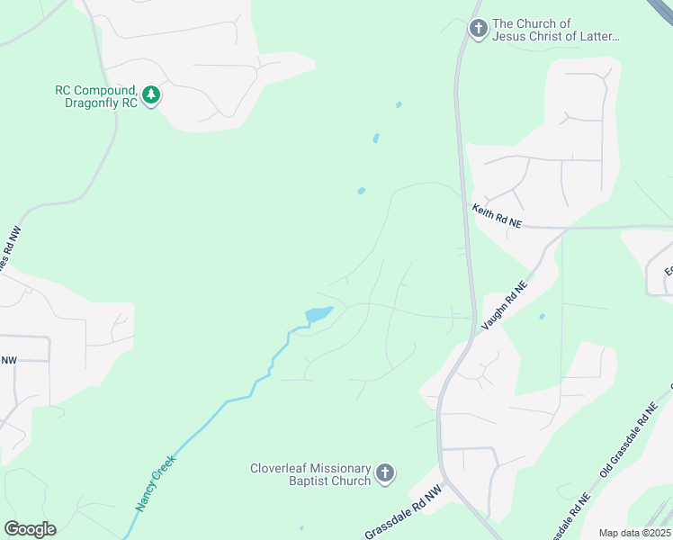 map of restaurants, bars, coffee shops, grocery stores, and more near 210 Camp Sunrise Road Northwest in Cartersville